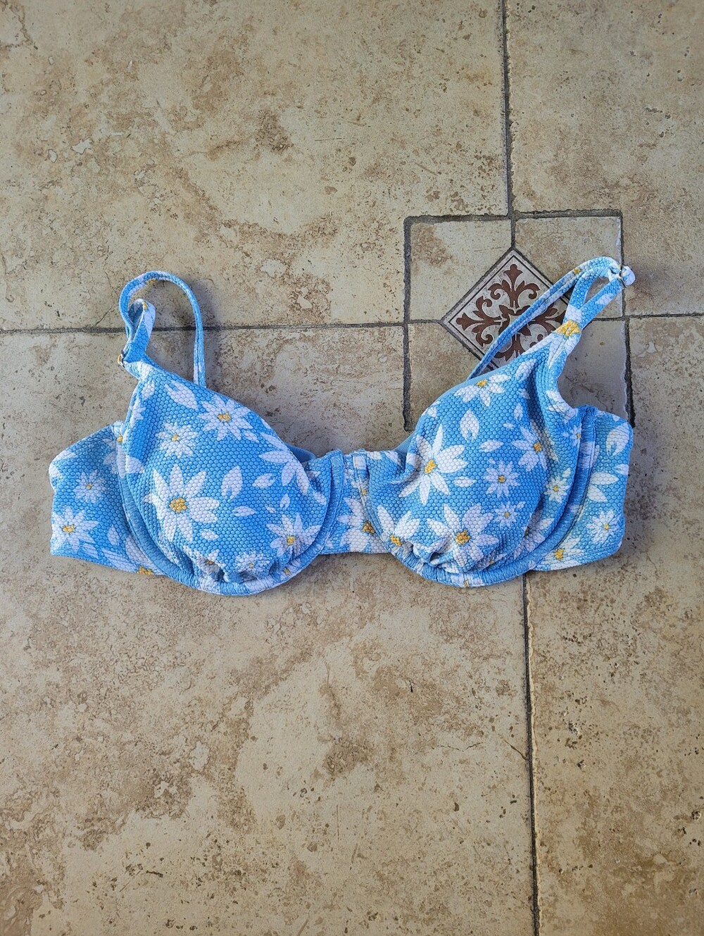 Xhilaration Light Blue Bikini Top with Pink Logo Tag